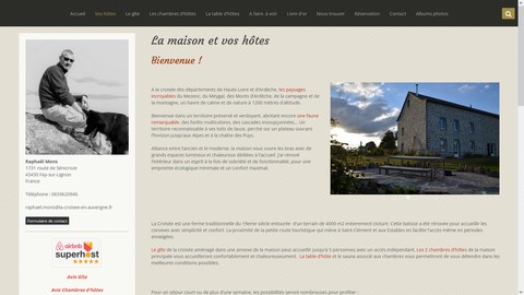 Chambres et table d'hôtes La Croisée en Auvergne